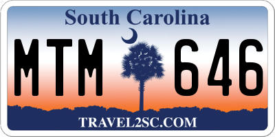 SC license plate MTM646
