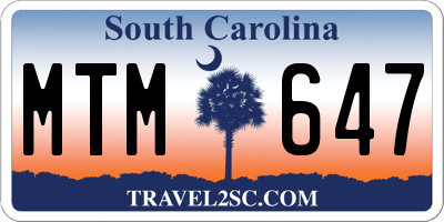 SC license plate MTM647