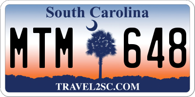 SC license plate MTM648