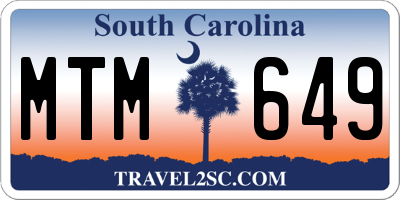 SC license plate MTM649
