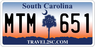 SC license plate MTM651