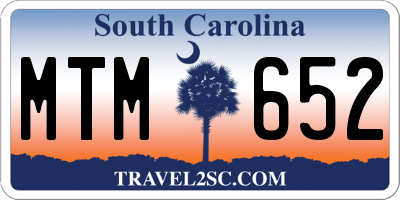 SC license plate MTM652