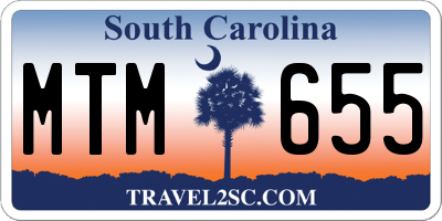 SC license plate MTM655
