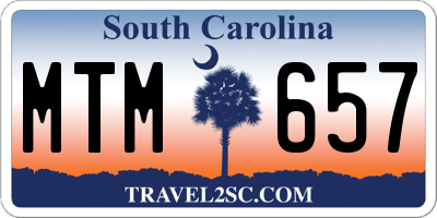 SC license plate MTM657