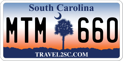 SC license plate MTM660