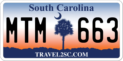 SC license plate MTM663