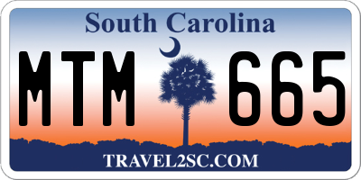 SC license plate MTM665