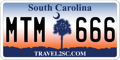 SC license plate MTM666