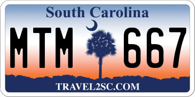 SC license plate MTM667