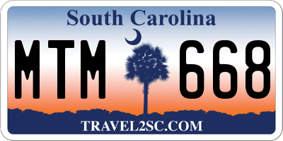 SC license plate MTM668