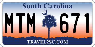 SC license plate MTM671