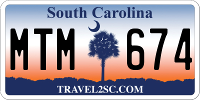 SC license plate MTM674