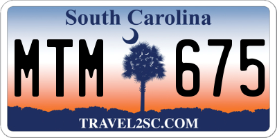 SC license plate MTM675