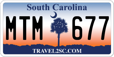SC license plate MTM677