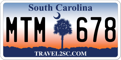 SC license plate MTM678