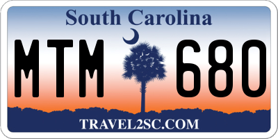 SC license plate MTM680