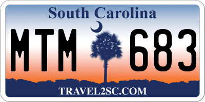 SC license plate MTM683