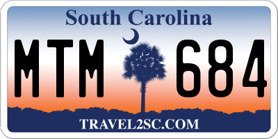 SC license plate MTM684