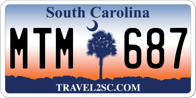 SC license plate MTM687