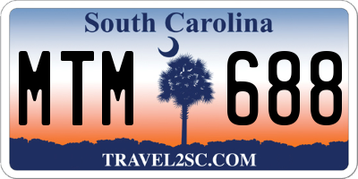 SC license plate MTM688