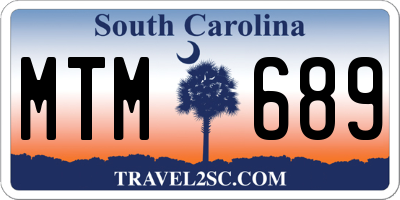 SC license plate MTM689