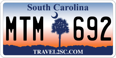SC license plate MTM692