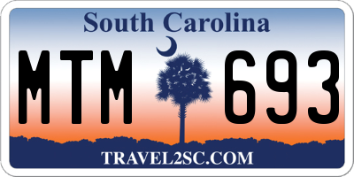 SC license plate MTM693