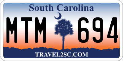 SC license plate MTM694