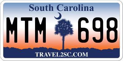 SC license plate MTM698
