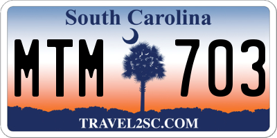 SC license plate MTM703