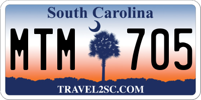 SC license plate MTM705
