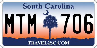 SC license plate MTM706