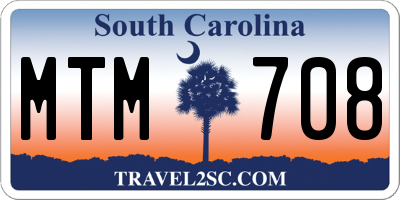 SC license plate MTM708