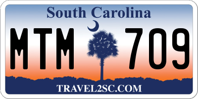 SC license plate MTM709