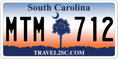 SC license plate MTM712