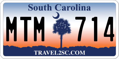 SC license plate MTM714