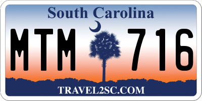 SC license plate MTM716