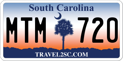 SC license plate MTM720
