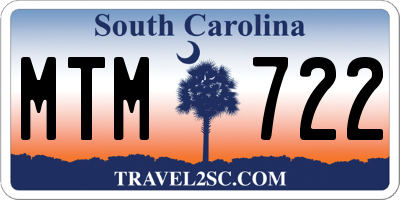 SC license plate MTM722