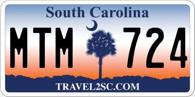 SC license plate MTM724