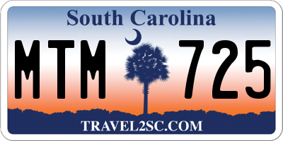 SC license plate MTM725