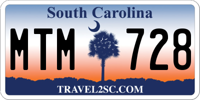 SC license plate MTM728