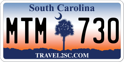 SC license plate MTM730
