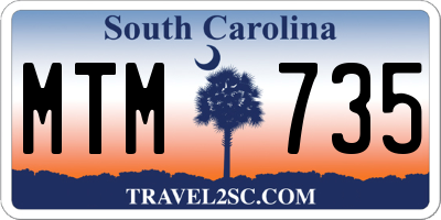 SC license plate MTM735