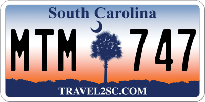 SC license plate MTM747