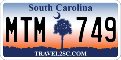 SC license plate MTM749