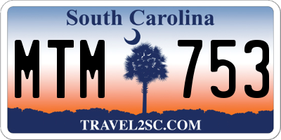 SC license plate MTM753