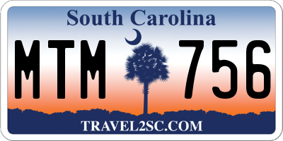 SC license plate MTM756