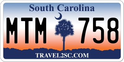 SC license plate MTM758
