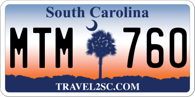 SC license plate MTM760